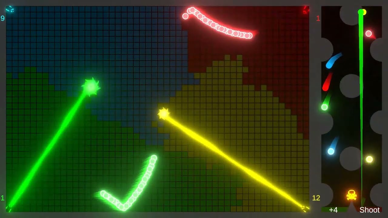 Laser with Neon Marble - Territory War | Marble Race in Unity
