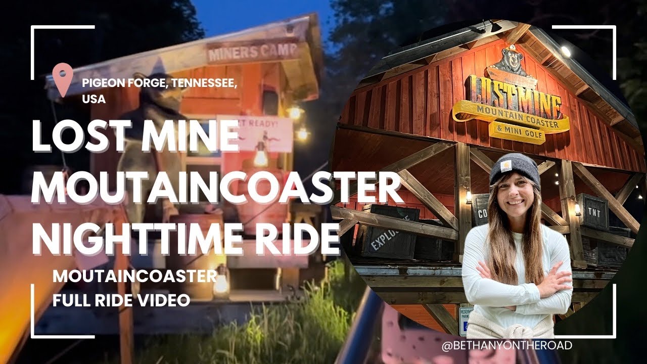 Ride the Lost Mine Mountain Coaster with me at Night in Pigeon Forge!