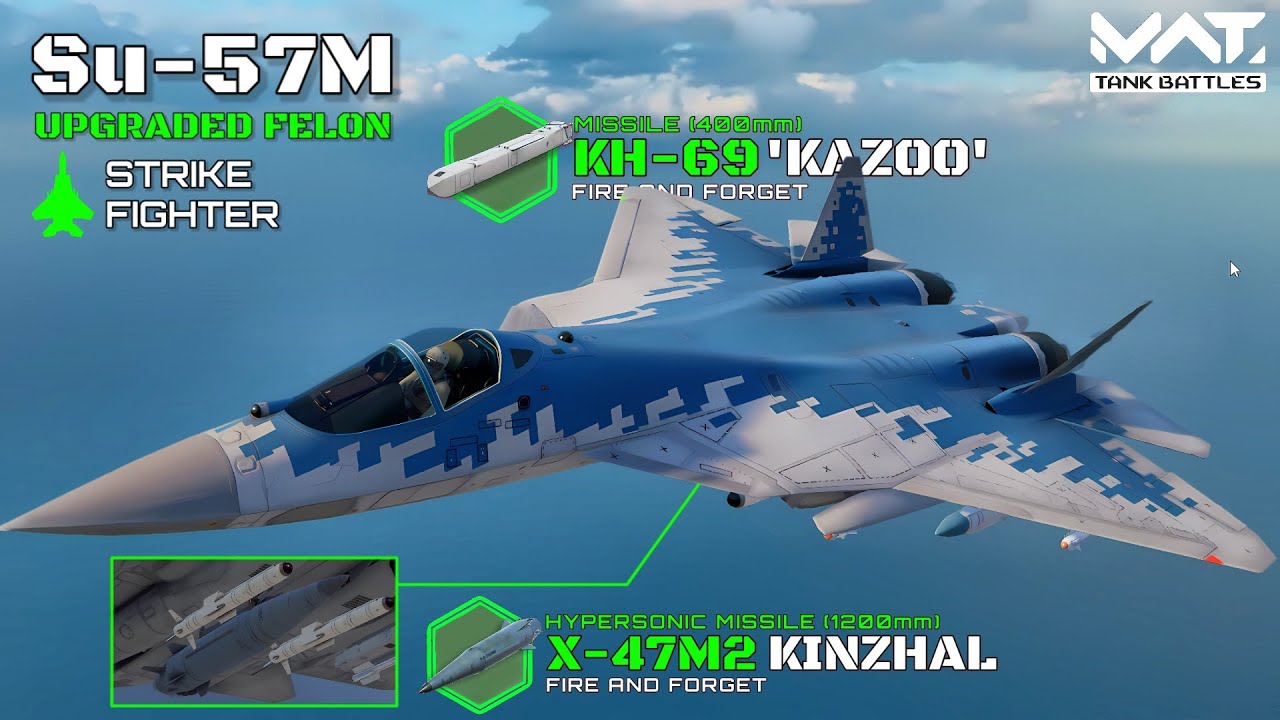 Su57M With Kinzhal & KH 69 Missiles Gameplay! | April VIP Battlepass Striker | MWT Tank Battles.