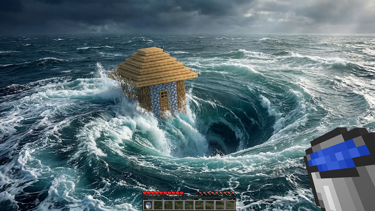 GIANT Realistic Water Whirlpool vs Villager House (what will happen?) - Compilation