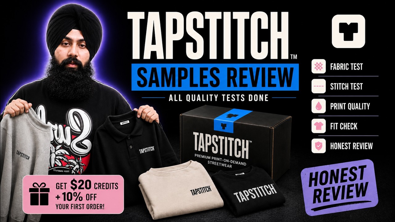 THE #1 PRINT-ON-DEMAND COMPANY 'TAPSTITCH' CLOTHING SAMPLES' 100% AUTHENTIC REVIEW BY REAL CUSTOMER