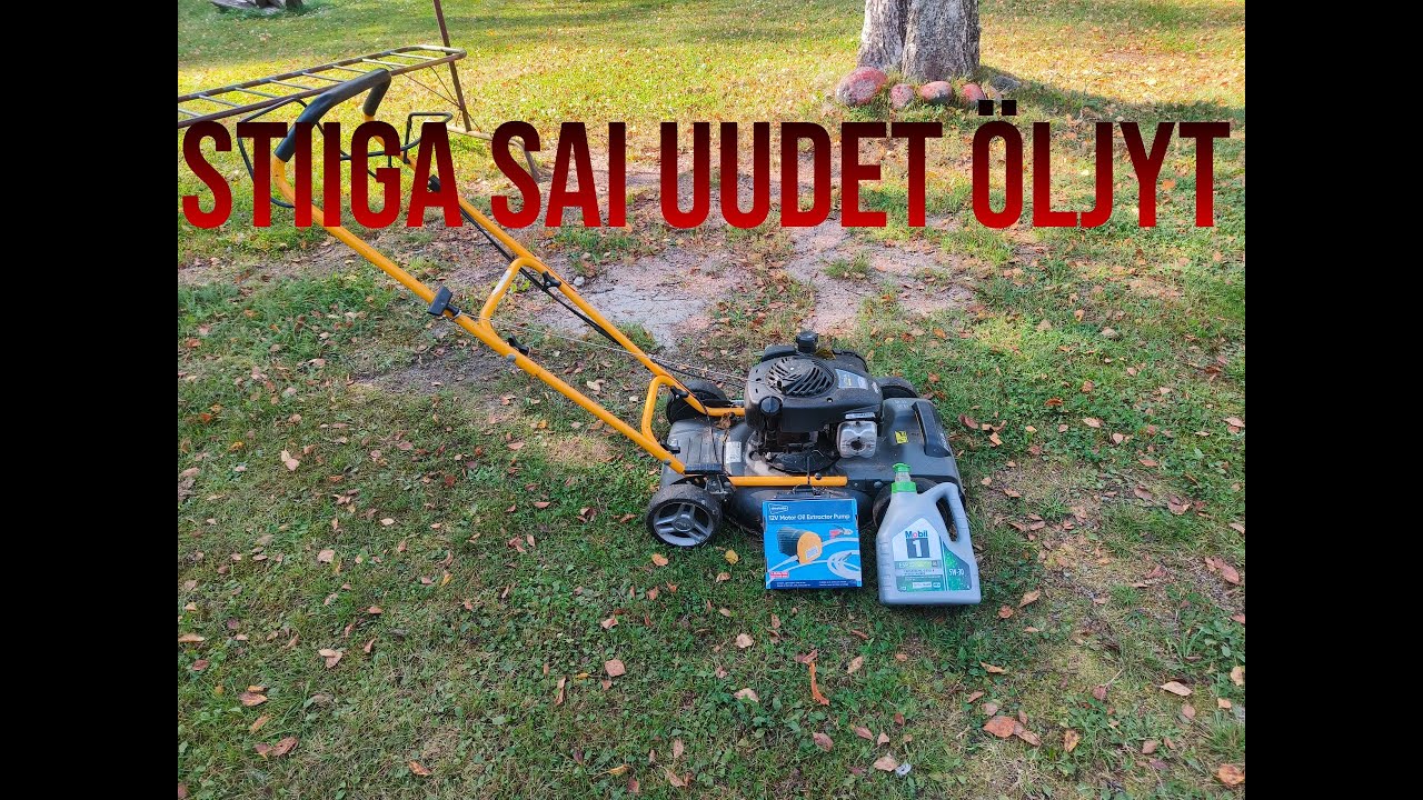 Stiga Multiclip 47 SQ B Ruohonleikkurin öljynvaihto uudella 20€ pumpulla suosittelen.!
