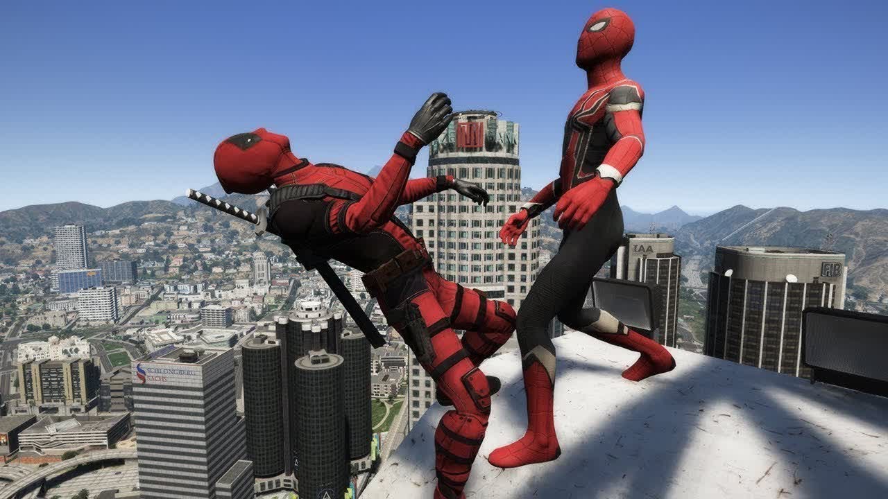 GTA 5 SPIDERMAN vs DEADPOOL Ragdolls #4 (Jumps,Falls,Fails) Superheroes