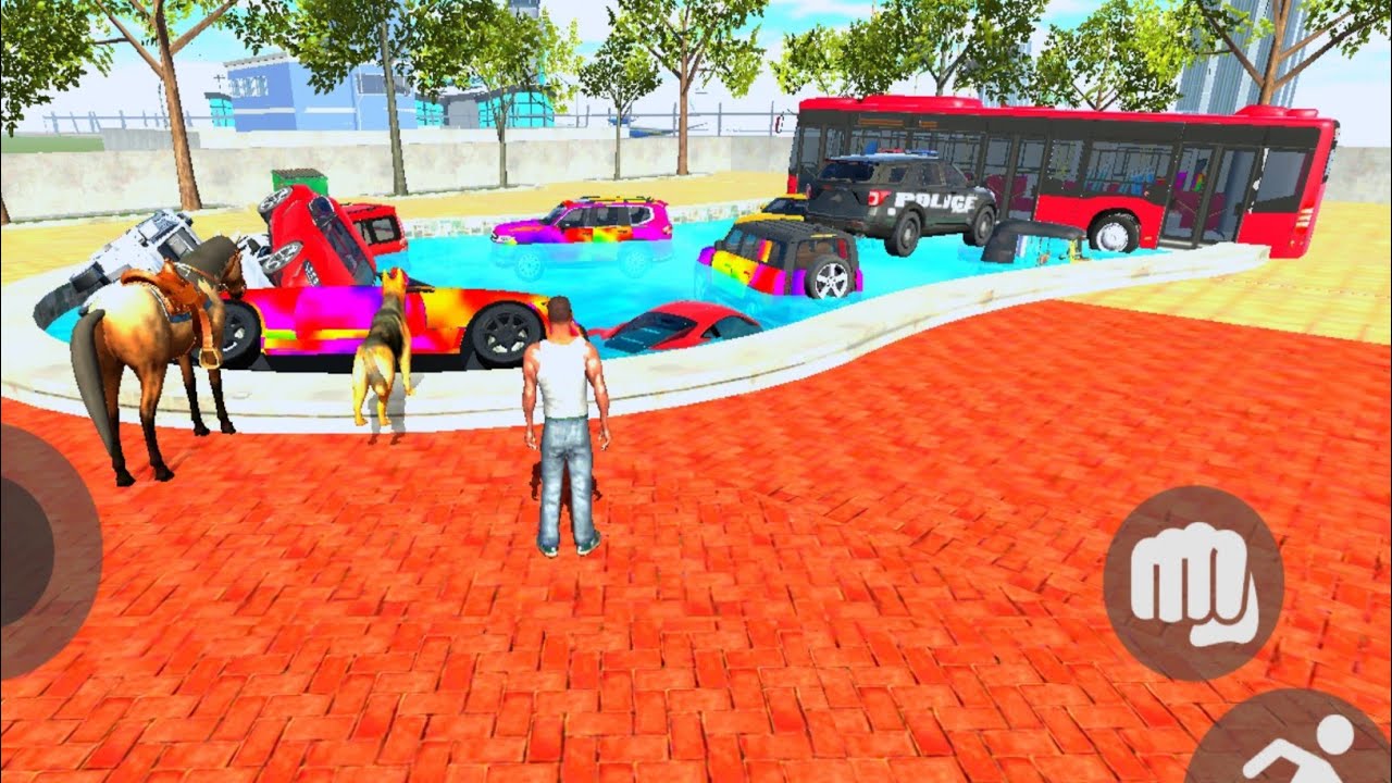 Franklin Used Dog And Horses To Pull A Car Out Of A Swimming Pool | Indian Bike Driving 3D