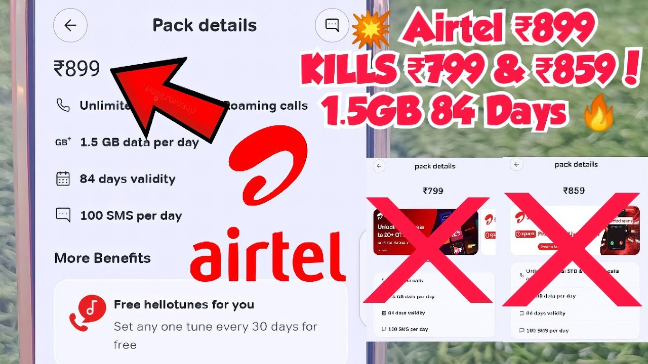 💥 𝗔𝗶𝗿𝘁𝗲𝗹 ₹𝟴𝟵𝟵 𝗞𝗜𝗟𝗟𝗦 ₹𝟳𝟵𝟵 & ₹𝟴𝟱𝟵! 𝟭.𝟱𝗚𝗕 𝟴𝟰 𝗗𝗮𝘆𝘀 🔥