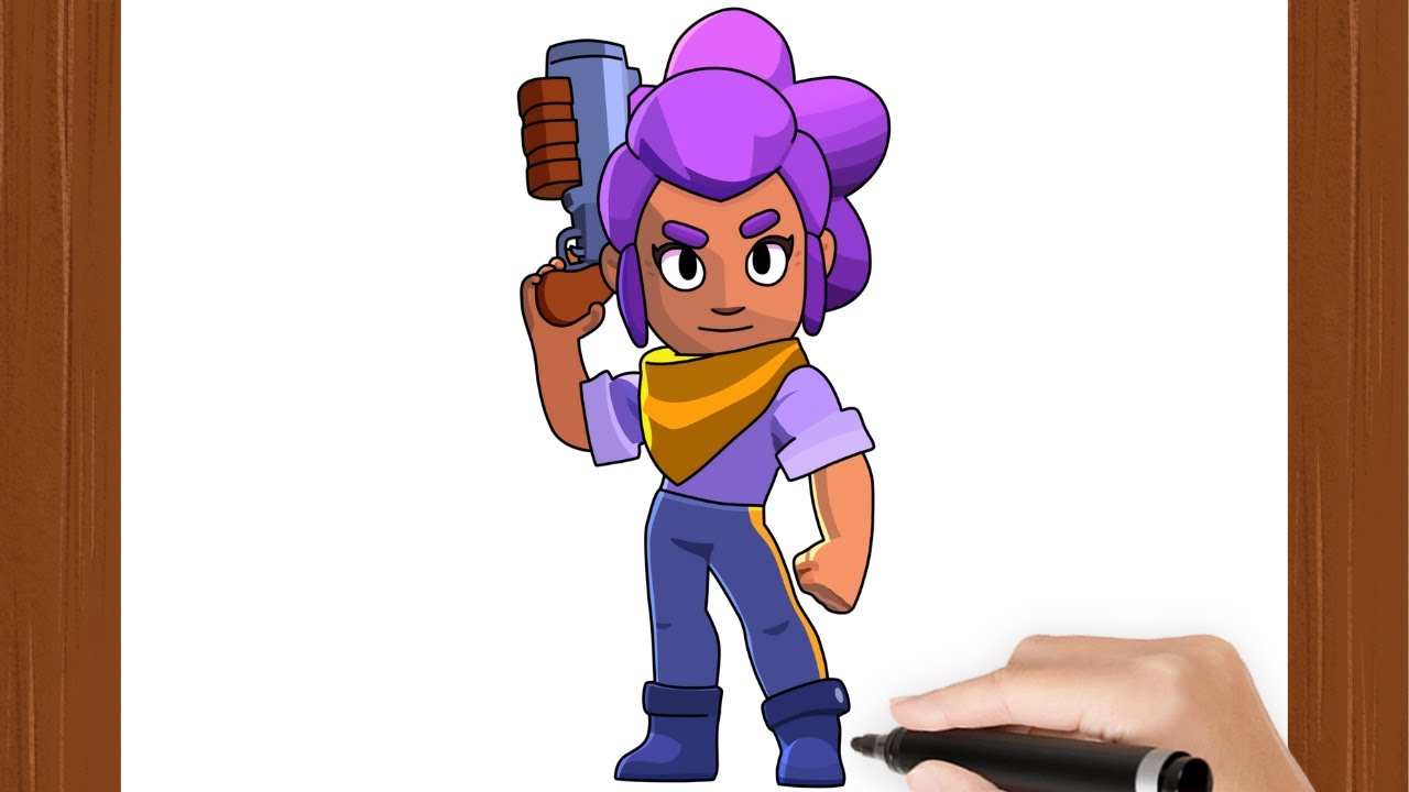 How To Draw SHELLY I BRAWL STARS  I Easy