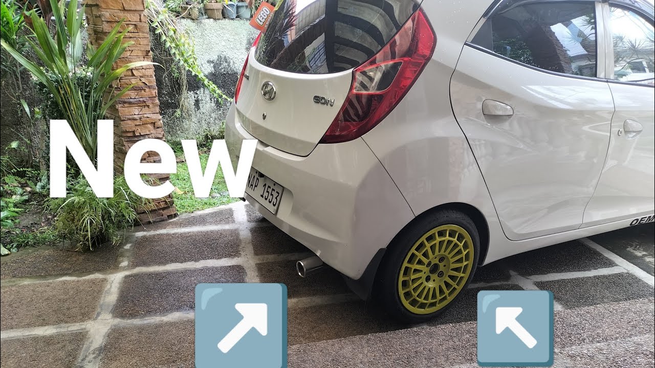 New muffler tip and wheels for my eon ( will it rub the fender? )