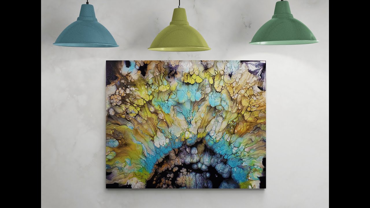 (529) Satin Enamel Half Burst Acrylic Pour Painting via the Scenic Route!