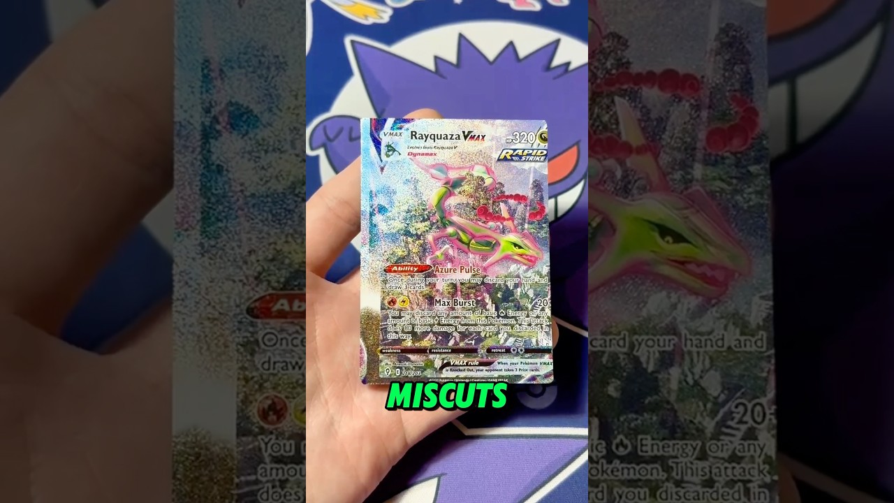 Crazy MISCUT Rayquaza VMAX Pok&eacute;mon Card from Evolving Skies! #pokemon #pokemoncards #pokemontcg