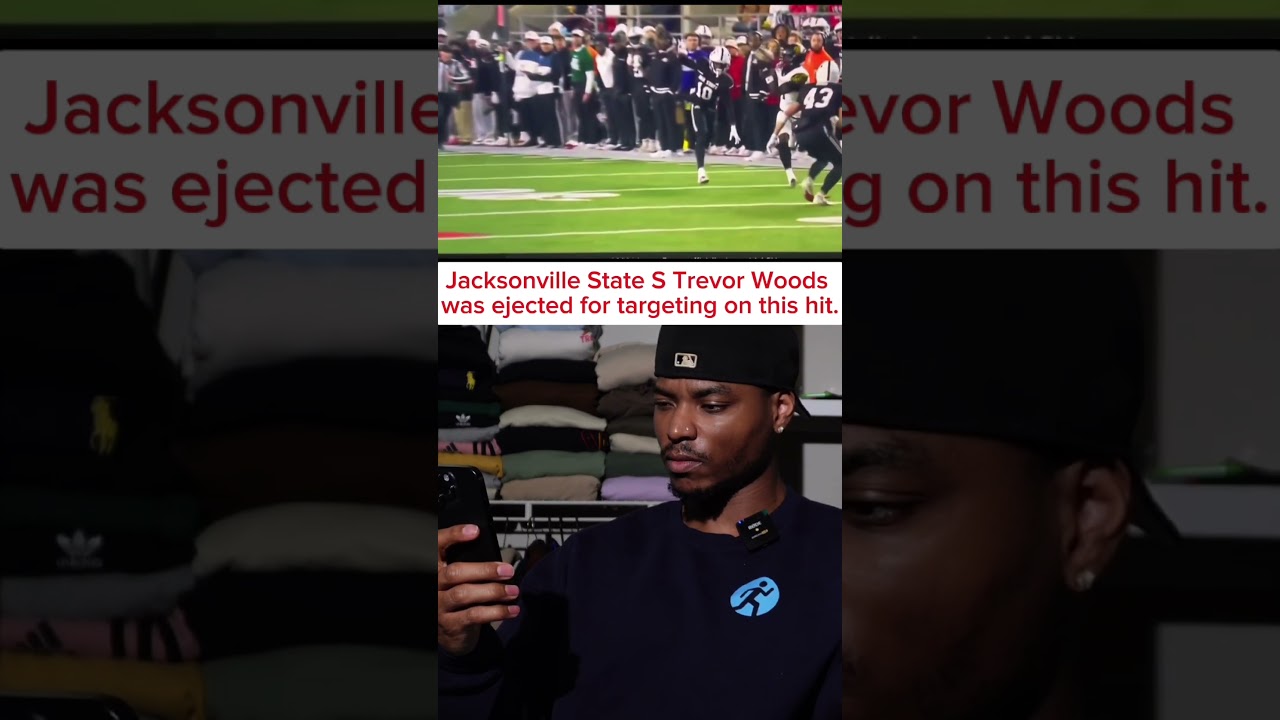 Jacksonville State S Trevor Woods was ejected for targeting 