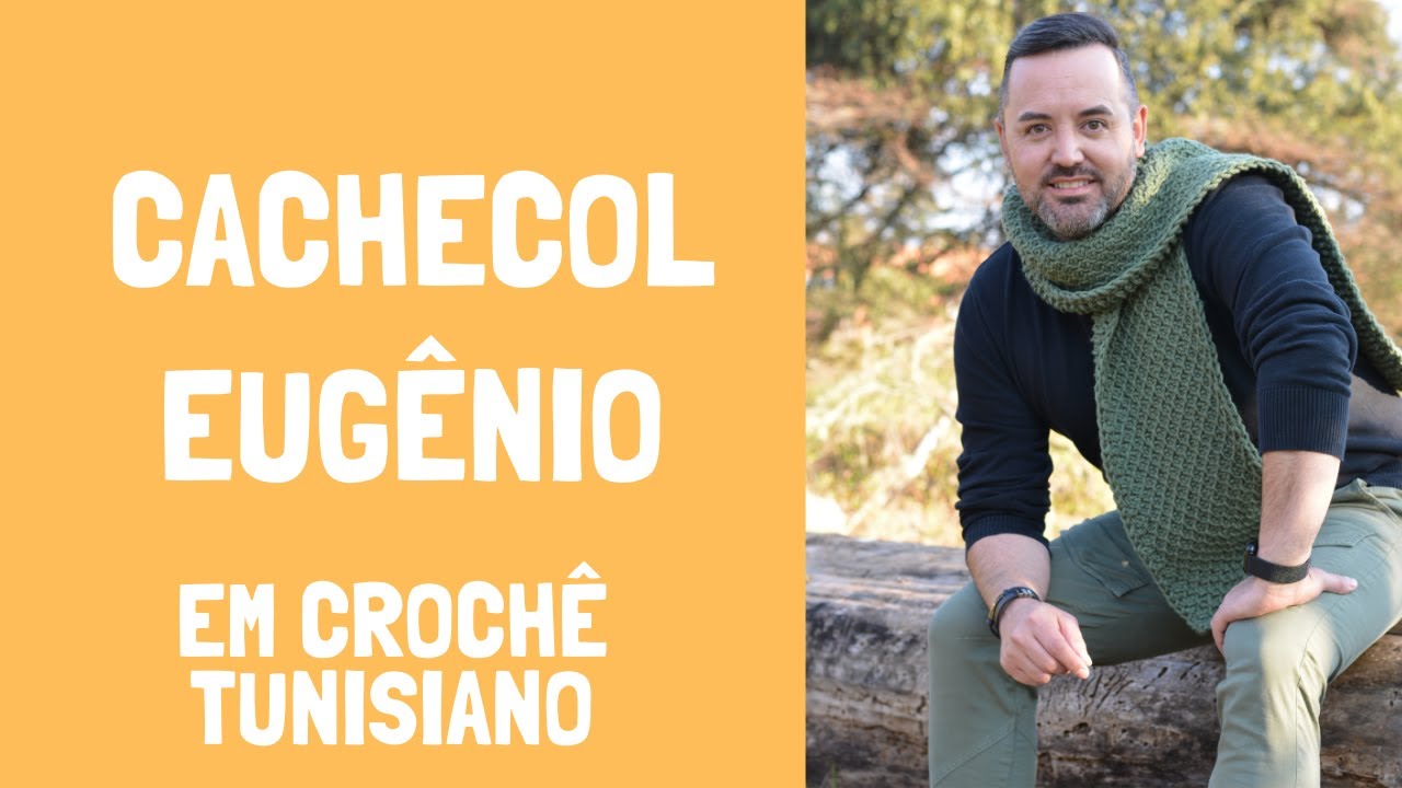 Cachecol em crochê tunisiano