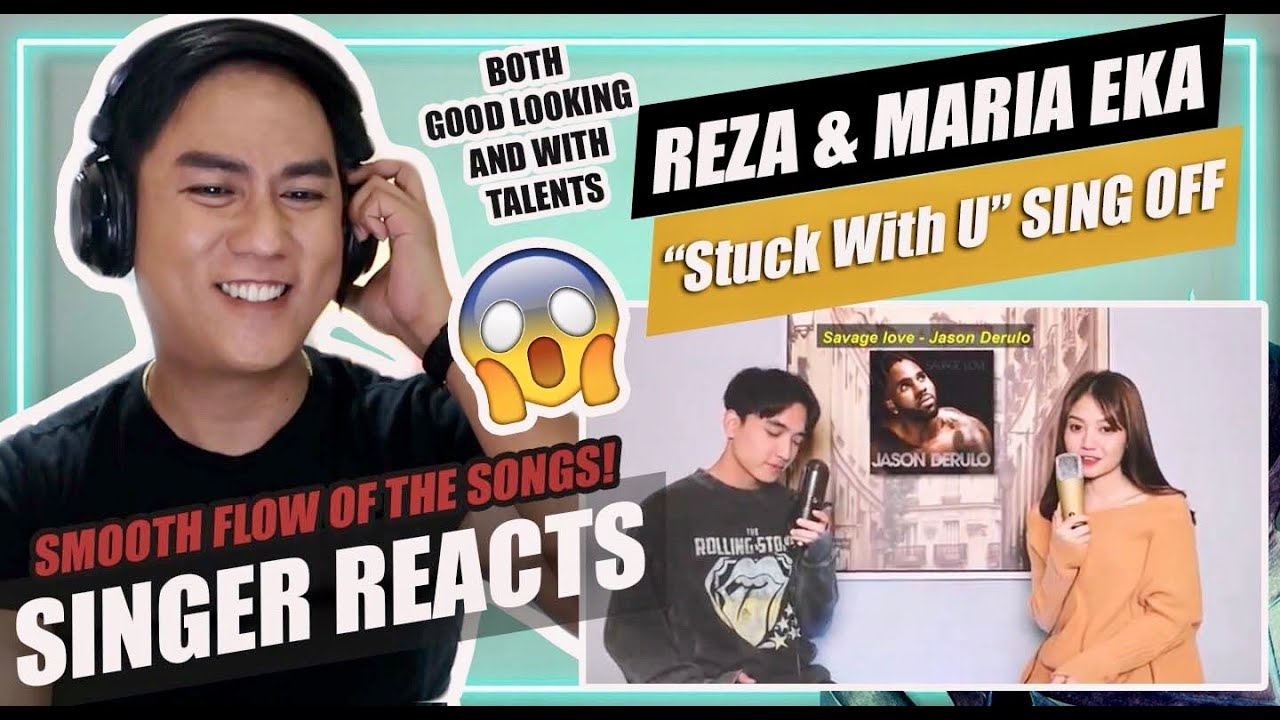 REZA DARMAWANGSA SING-OFF VS MARIA EKA (Stuck With U - Ariana Grande & Justin Bieber) | REACTION