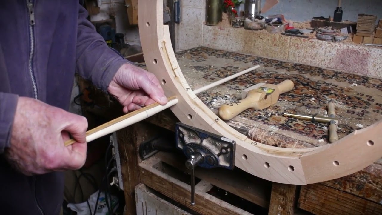 Windsor Chair, improved method for the correct alignment of holes joining the arm and the seat.