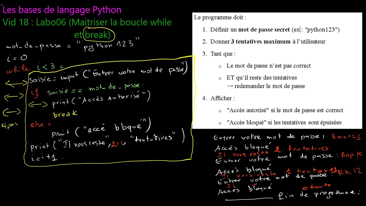 18_Labo06 : Maîtriser la boucle while et break