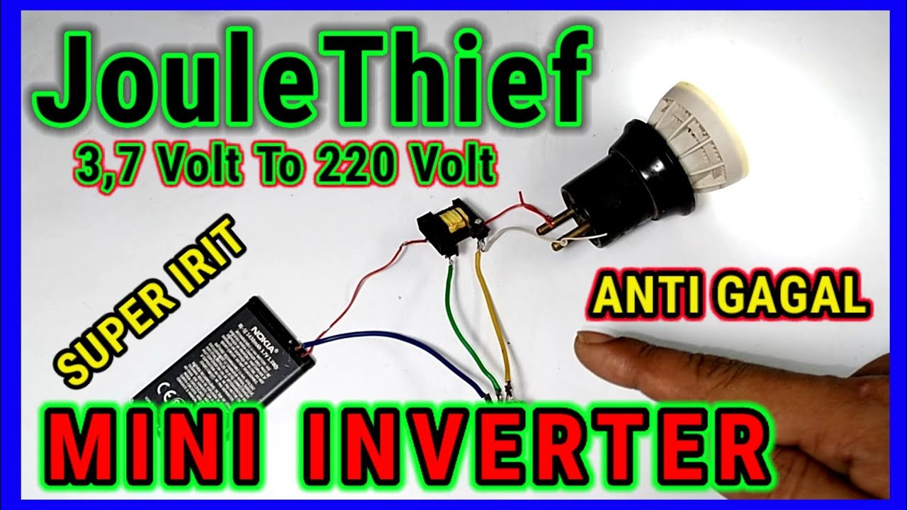 Buat Mini Inverter/Joule Thief dari Trafo Cas HP Super Irit Baterai