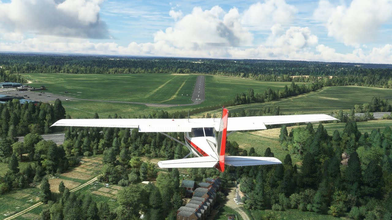 Отработка посадки с боковым скольжением и боковым ветром на Cessna 152 в Microsoft Flight Simulator