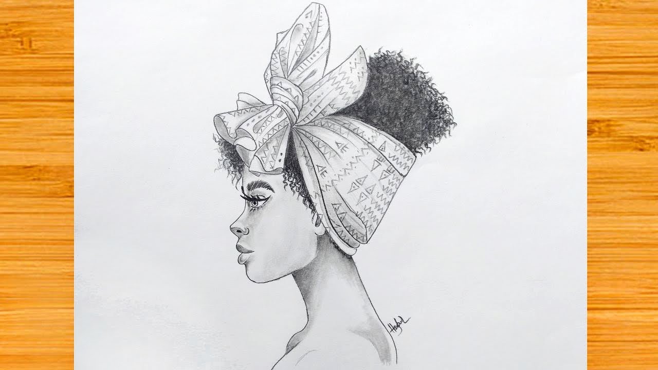 How To Draw An African Girl Easy Step By Step || Drawing African Lady