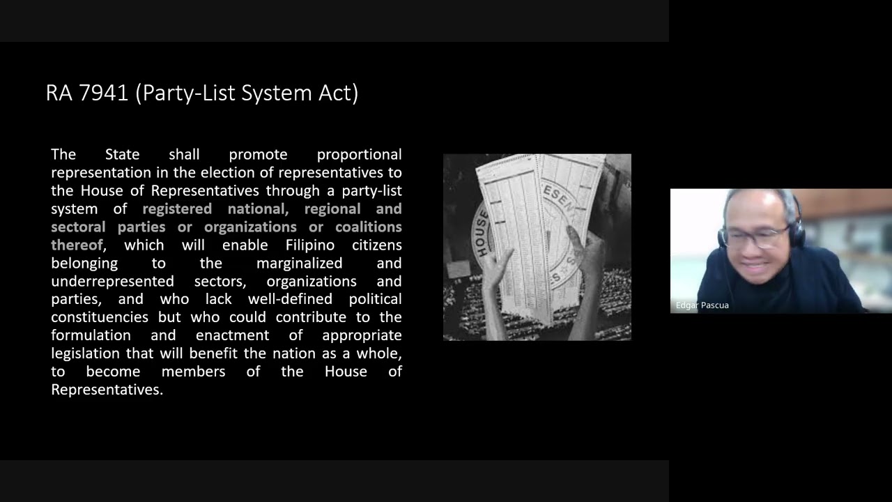 Part 4 - -Philippine Election Law - Full Course -Electoral Systems and Political Parties
