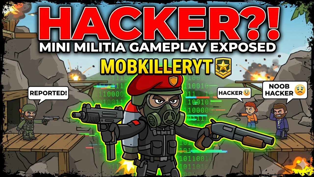 Playing with 4 level id player call me hacker prank in mini militia