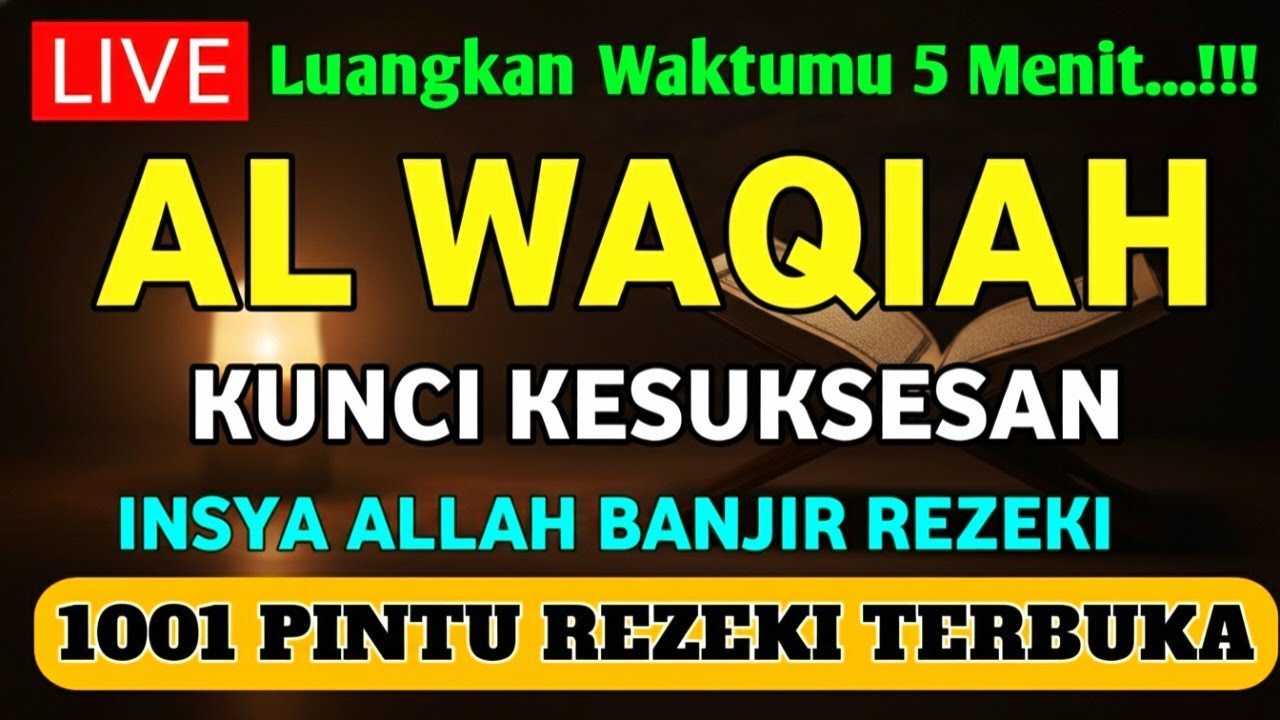 DZIKIR PAGI PEMBUKA REZEKI CEPAT DATANG | SURAH AL WAQIAH AMALAN PAGI