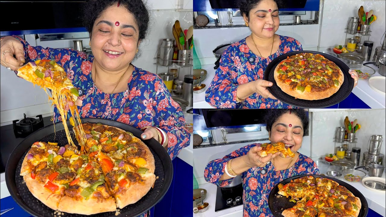 CHEESY CHICKEN PIZZA RECIPE HOMEMADE 🍕😱🤩😋