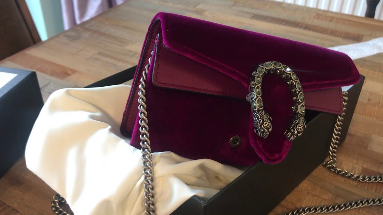 Unboxing dionysus super mini in velvet