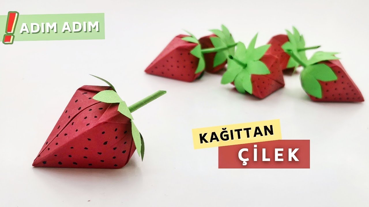 Как сделать легкую клубнику из клубники оригами?