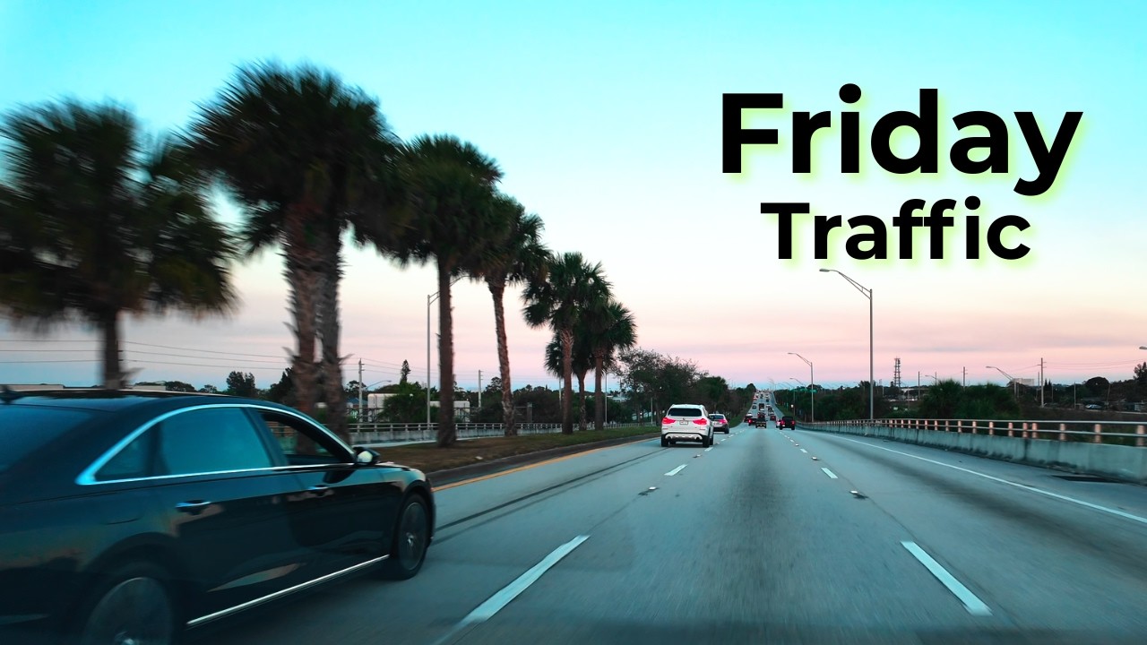 Friday Evening Traffic 🌴 441, Southern Blvd, A1A, S Ocean Blvd, S Flagler Drive 🌴 Blue Hour Drive