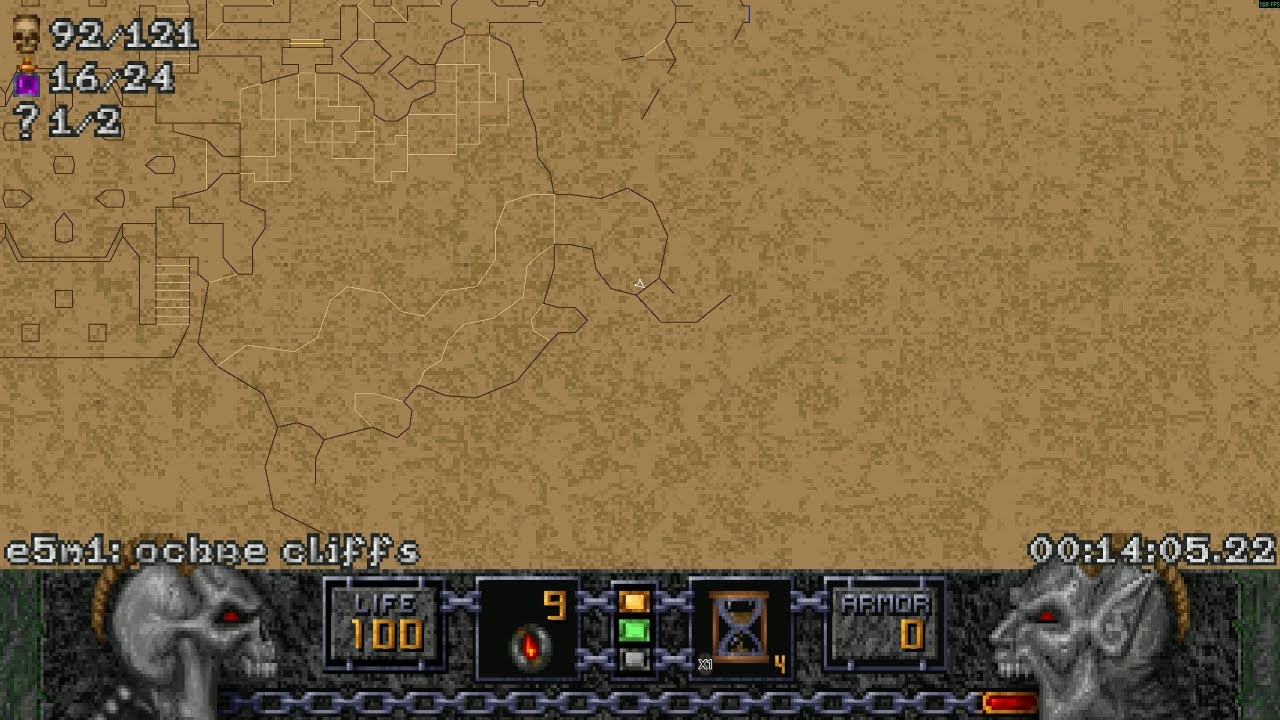 Heretic + Hexen: Heretic - The Stagnant Demesne (Part 1/2) - 100% on hardest - Achievements 18/44