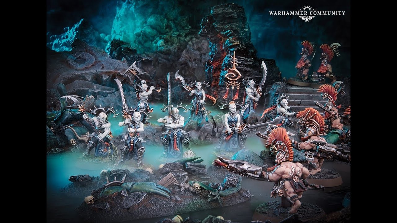 Akhelian Thrallmaster y Auric Flamemaster Idoneth Vs Fyreslayers