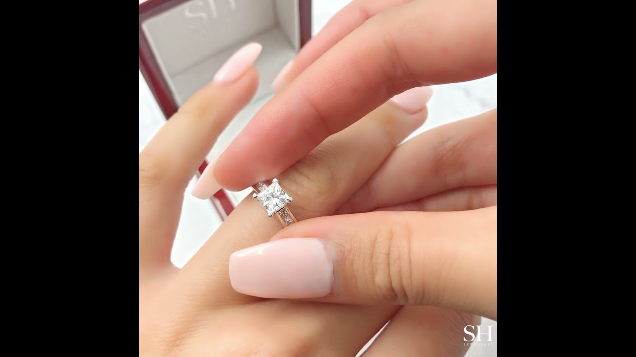 W0336  0.80ct  Classic Princess Cut with channel set band  SH Jewellery