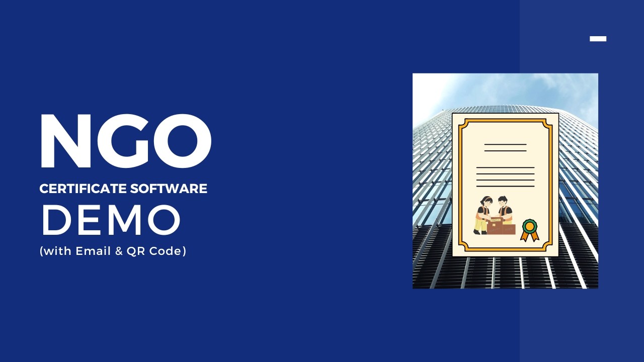 MixCertificate NGO Demo - Bulk Certificate Generation Software for NGO