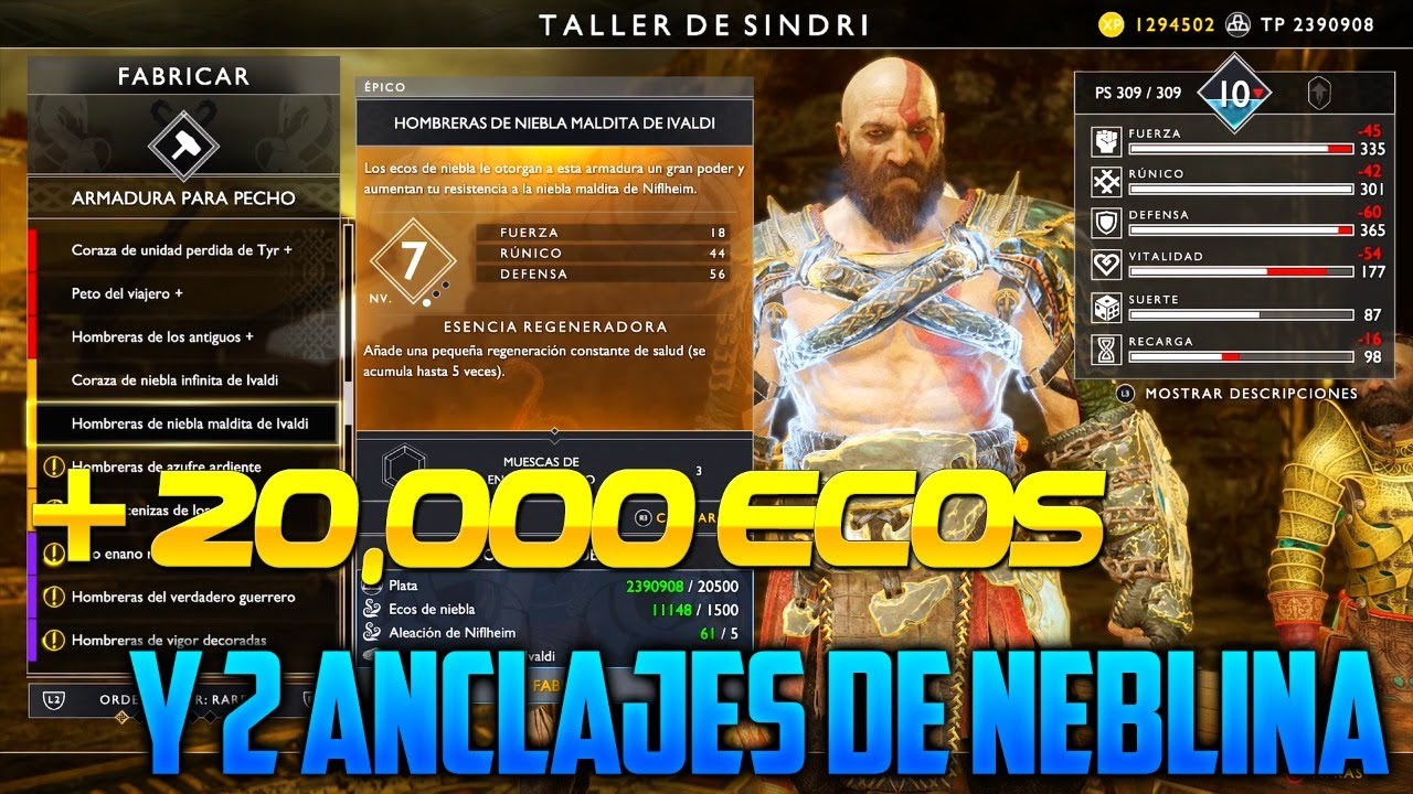 COMO FARMEAR +20,000 Ecos de Niebla y Anclajes de Neblina RÁPIDAMENTE en Niflheim - GOD OF WAR PC