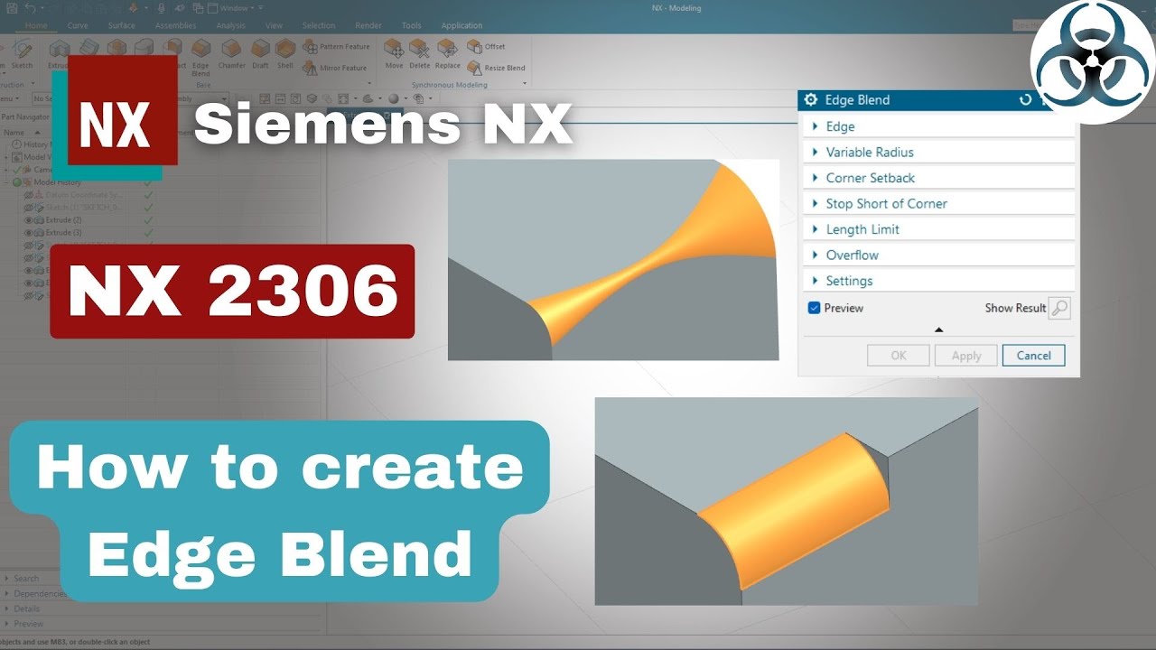 Siemens NX How to create edge blend || NX 2306 Tutorials