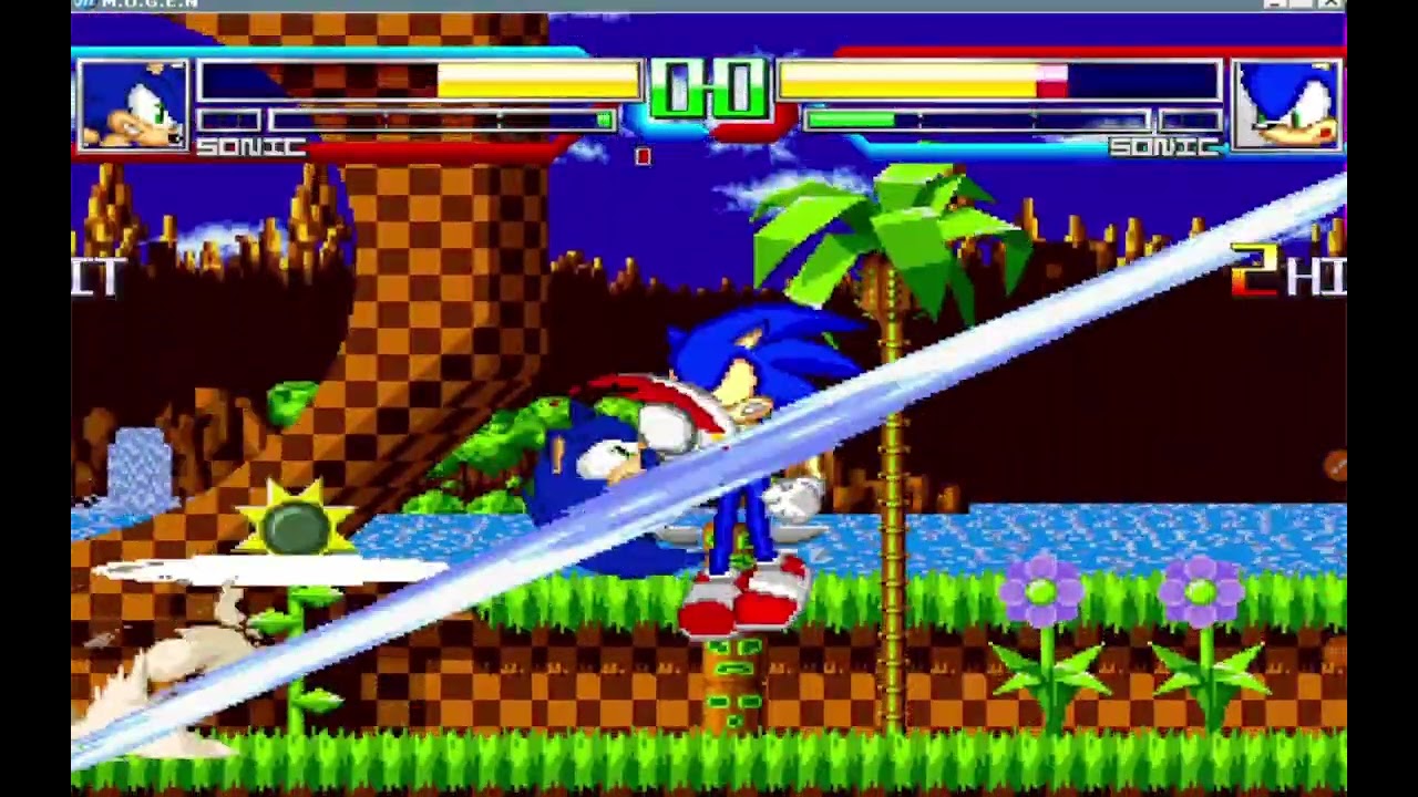 M.U.G.E.N-Sonic(Gknux19(AI Patch) VS SonicV2(Claymizer(AI Patch)