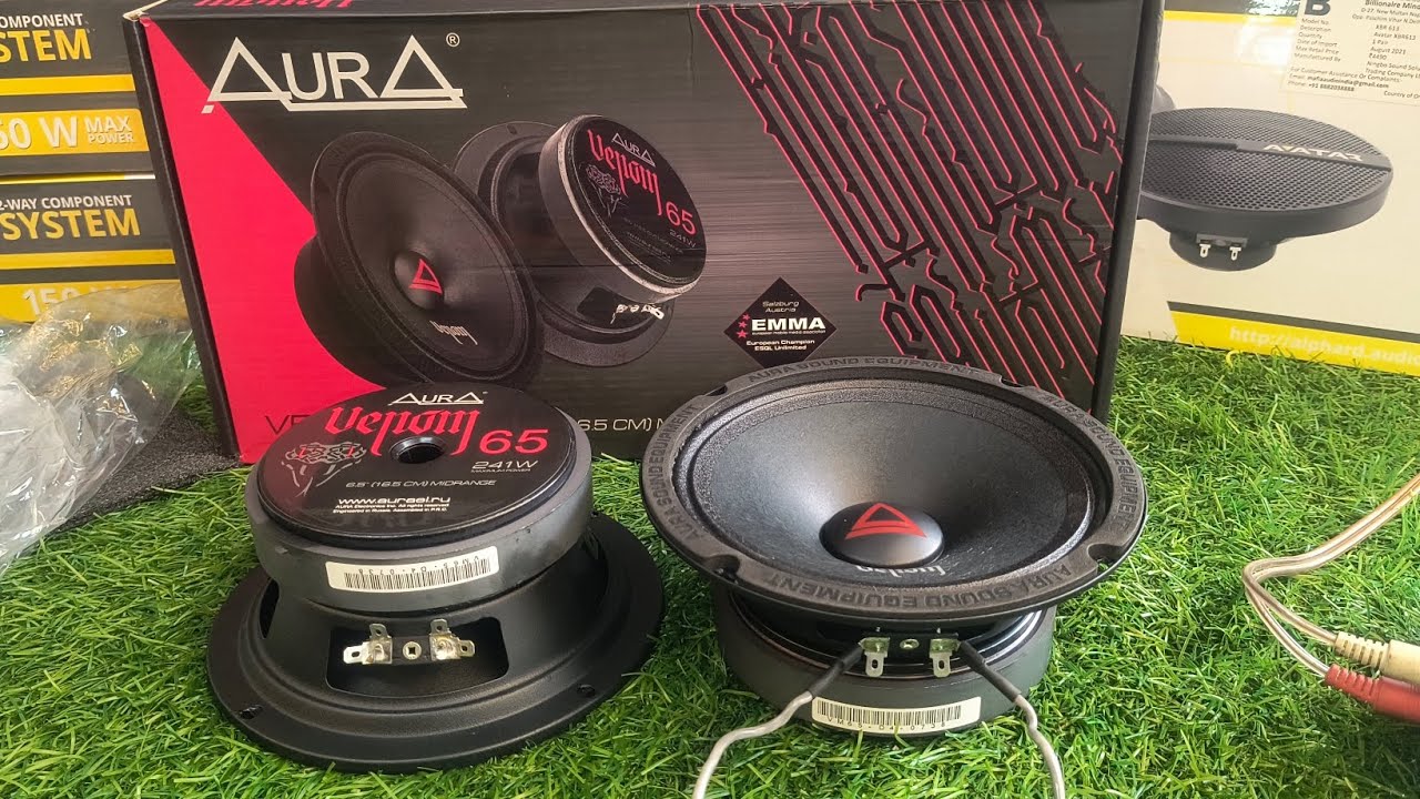 AURA VENOM 65 241 watt MAXX POWER MIDRANGE SPEAKER UNBOXING AND TESTING