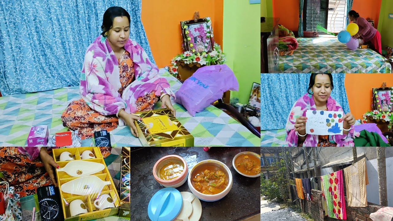 বাবাই-এর Birthday Gift🎁Unboxing হল//অনুষ্ঠানের পরের দিন ঘরবাড়ির অবস্থা/আজ আবার মাংস রান্না করতে হল।