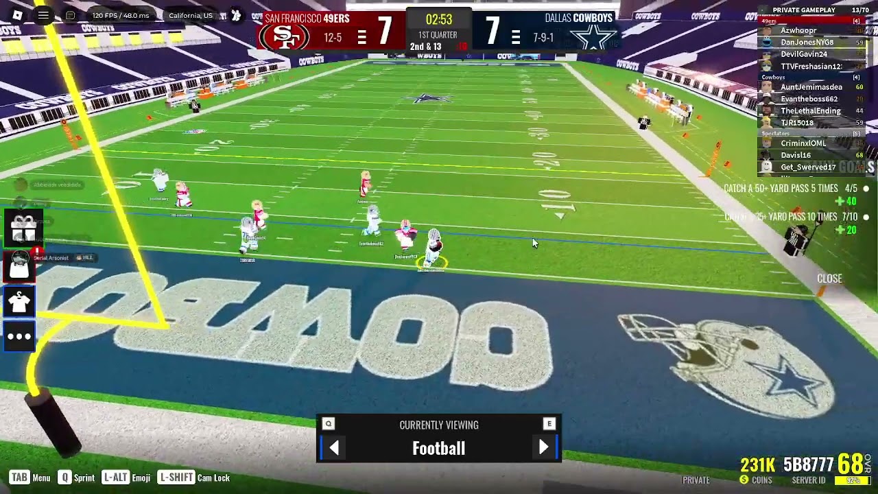 UF League Week 5: 49ers vs Cowboys