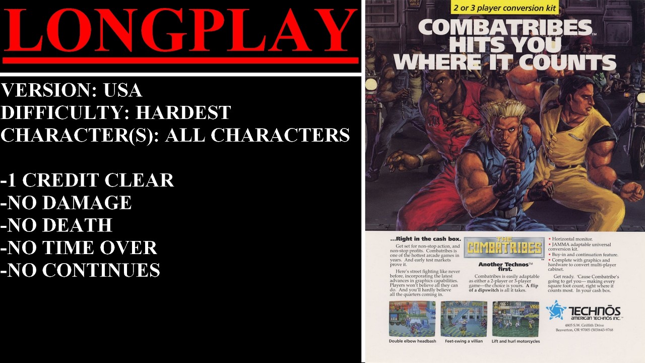 The Combatribes [USA] (Arcade) - (Longplay | All Characters | Hardest)