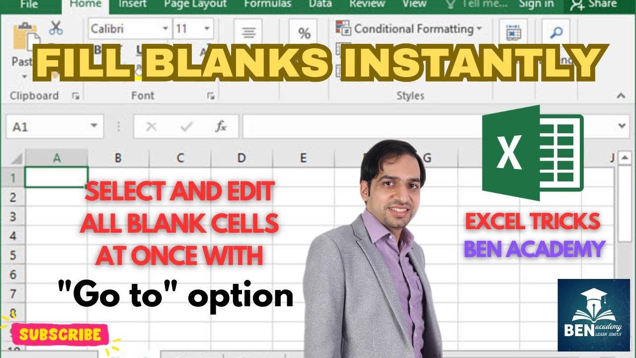 Fill All Blank Cells at Once in Excel (Go To Trick)