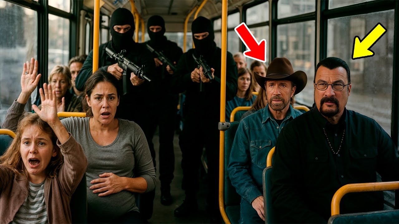 Criminales armados toman un autobús sin saber que Chuck Norris y Steven Seagal viajan en la