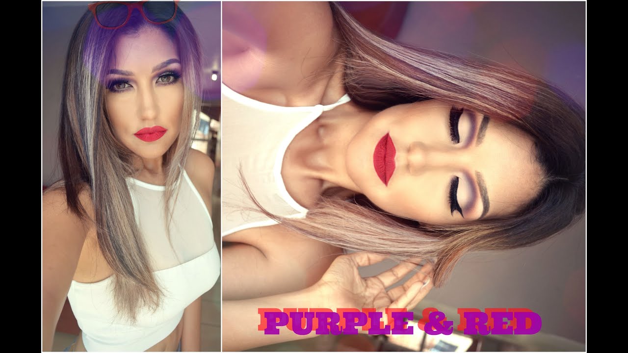 @auroramakeup -Morado y Rojo  Look ( PURPLE & RED makeup TUTORIAL)
