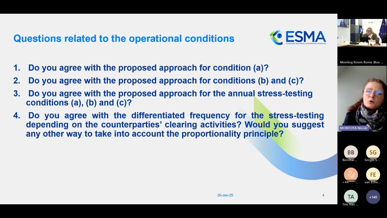 Open hearing on the Consultation on the Active Account Requirement under EMIR 3, 20 January 2025