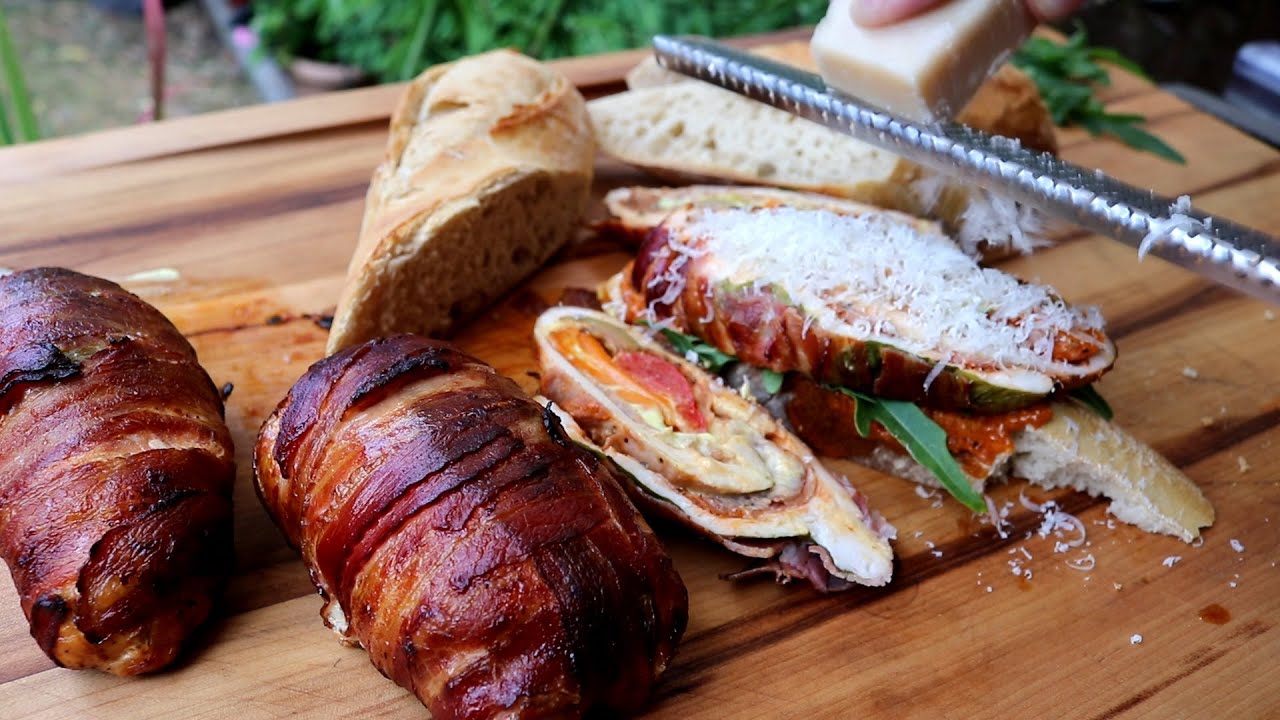 Italien Hähnchen Rolle auf Baguette