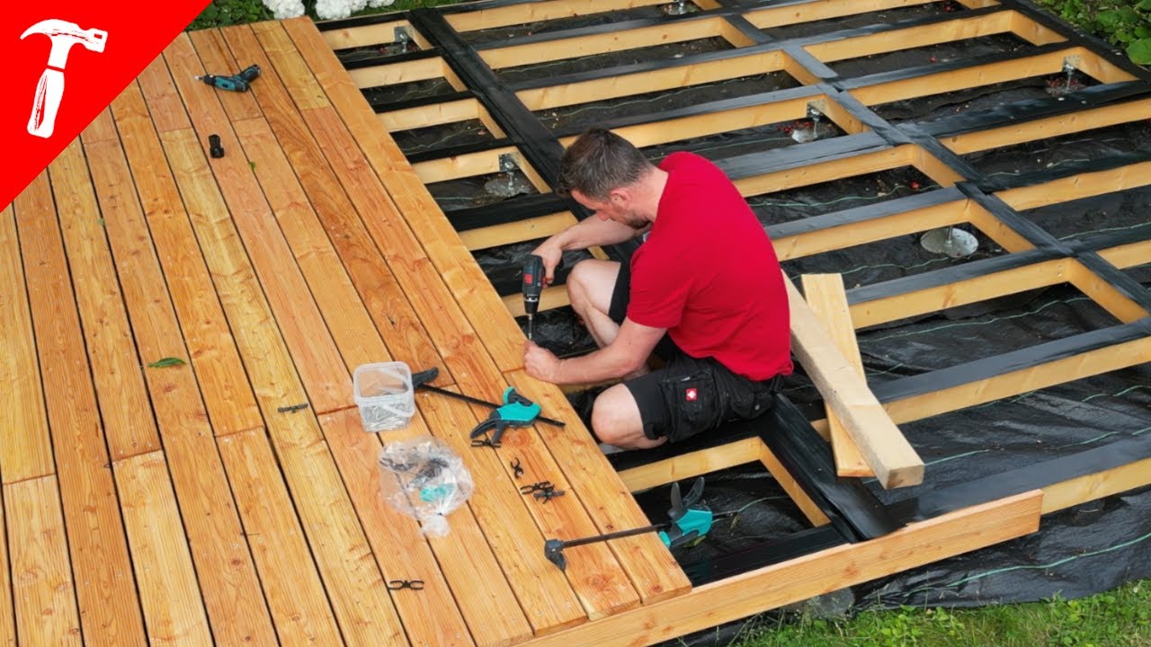 Das verrät dir kein Terrassenbauer: Holzterrasse ohne Fundament GÜNSTIG selbst bauen 🪚