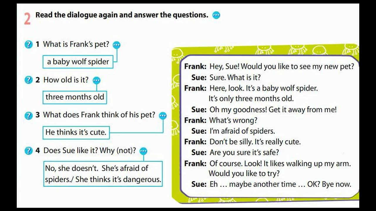 Excel 5 Module 7 - Dialogue: Expressing Fear (ex 1, 2 & 3 p.92)