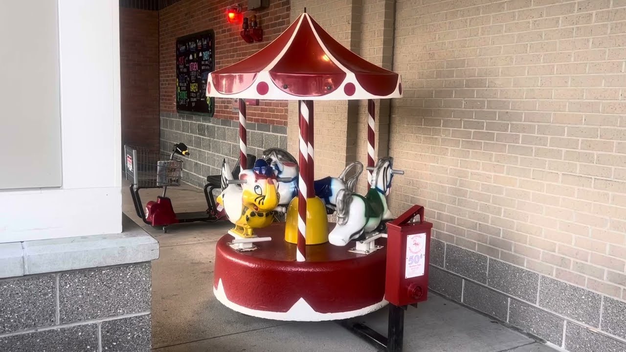 Carousel international 1970 Carousel kiddie ride at Market basket (POV)