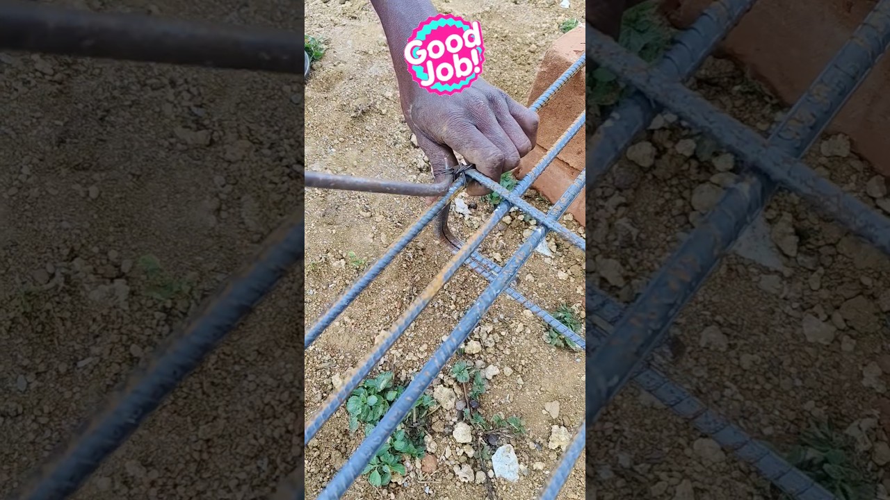Binding wire tying method in steel reinforcements #shorts #shortsfeed #construction