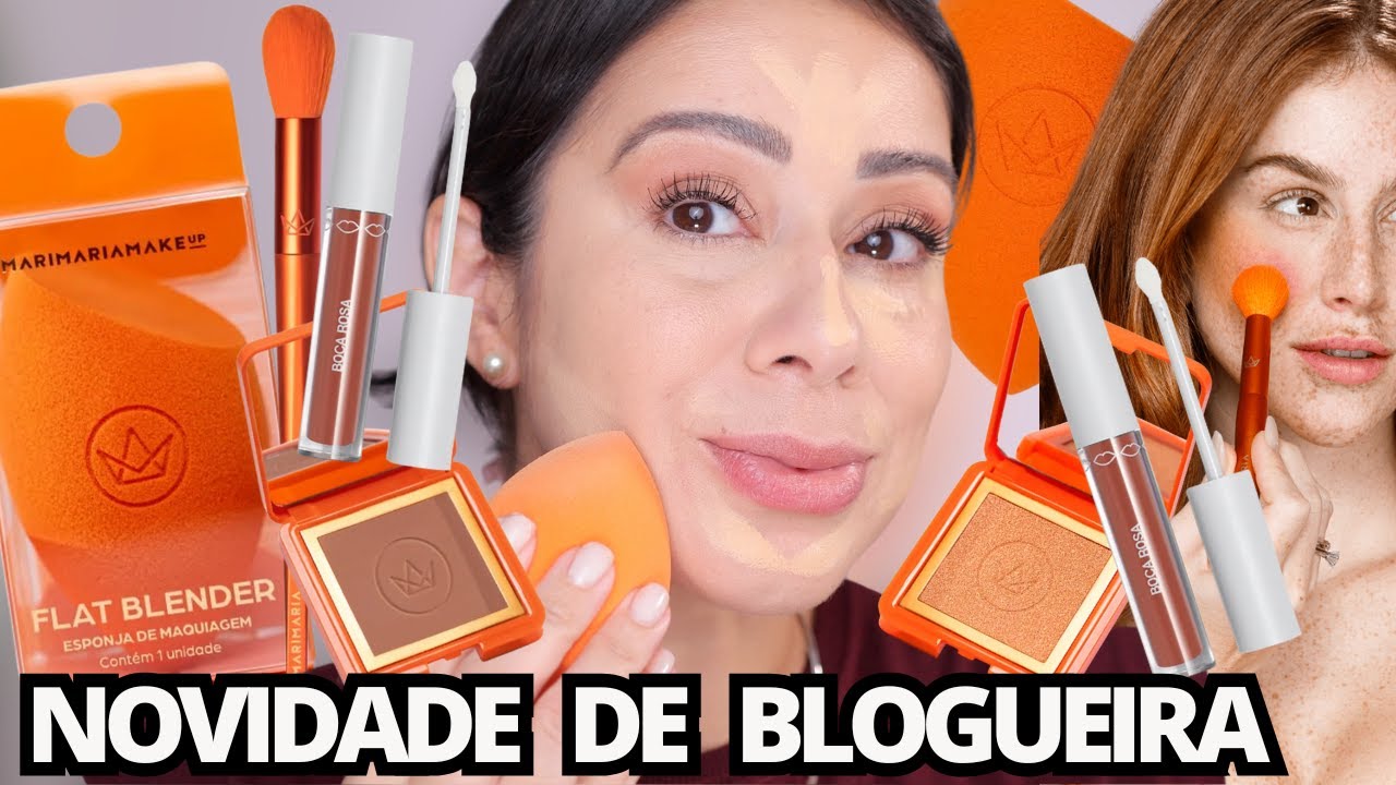 TESTEI Os LAÇAMENTOS Da MARI MARIA e BOCA ROSA | Blush, gloss, Pincel e esponjinha