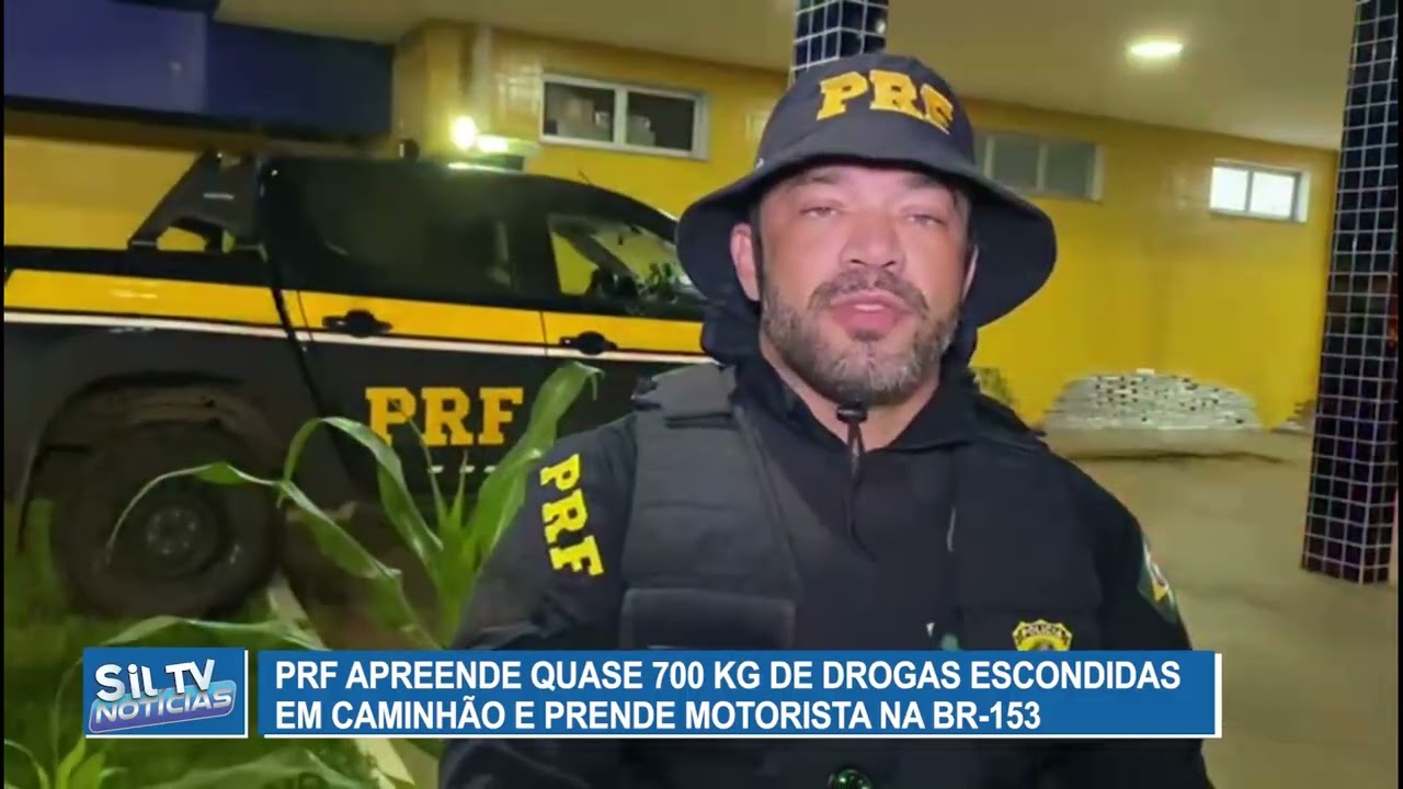 PRF apreende quase 700 kg de drogas escondidas em caminhão e prende motorista na BR-153